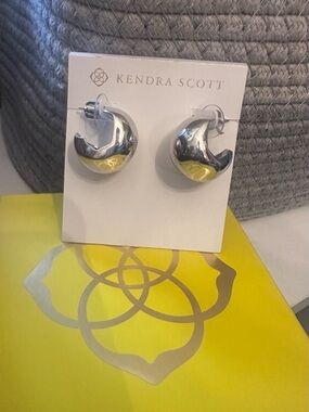 Kendra Scott Silver Crescent Hoop Earrings